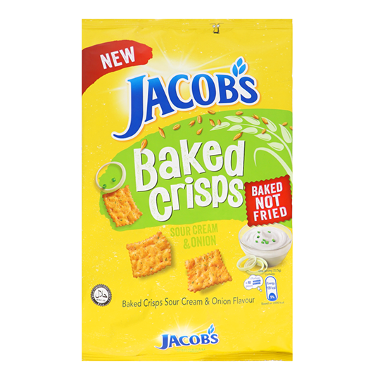 JACOBS BAKED CRISPS SOUR CREAM 229G